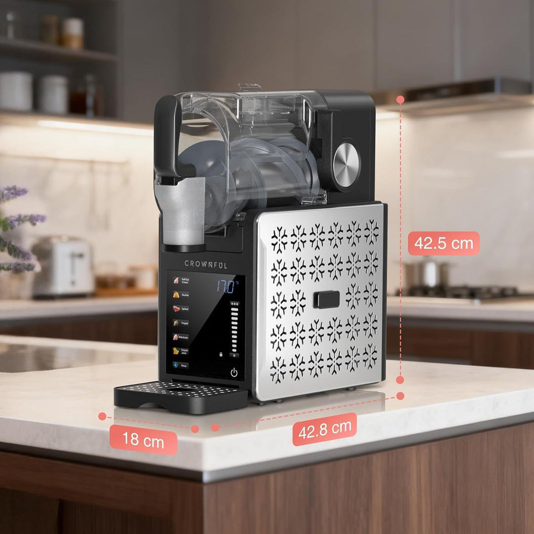 CROWNFUL Slush Maschine für zu Hause 1,9 L Slushie Machine, 6 Programme für Eiscreme, Slush, Eis-Coc