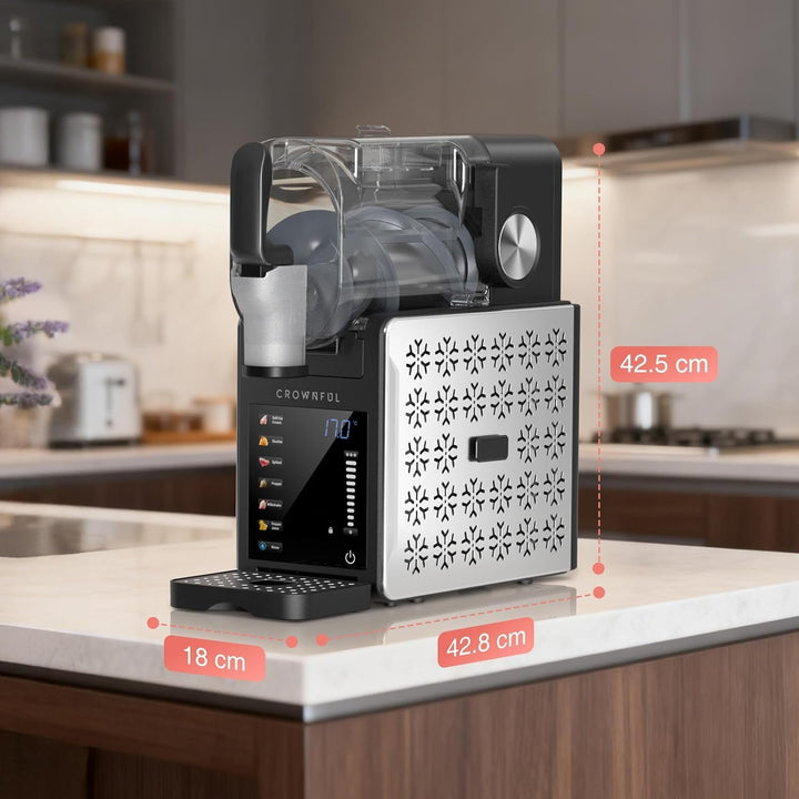 CROWNFUL Slush Maschine für zu Hause 1,9 L Slushie Machine, 6 Programme für Eiscreme, Slush, Eis-Coc