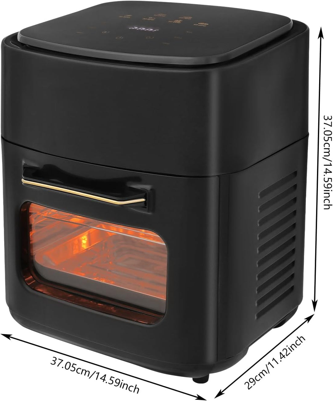 15L Minibackofen Heissluftfritteuse, Heissluft-Backofen 1400W mit 3 Zubehör, Heissluftfritteuse mit