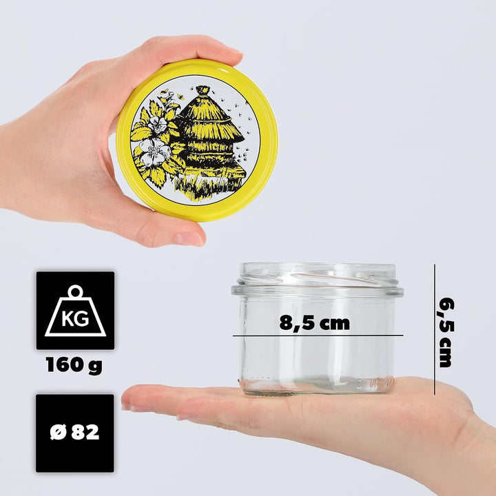 KADAX 20er Set Marmeladengläser 235ml TO82 Bienenstock, Einmachgläser Vorratsgläser Mason Jar mit Sc