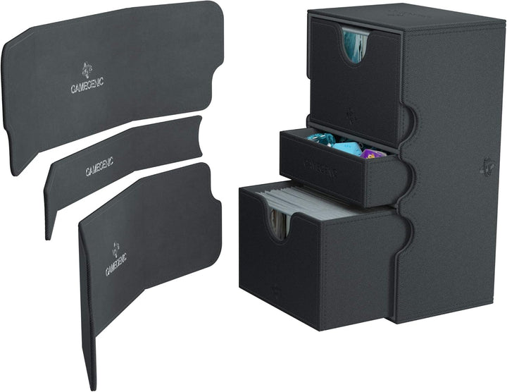 Gamegenic GGS20025ML Stronghold 200-Card Convertible Deck Box, Black Schwarz, Schwarz