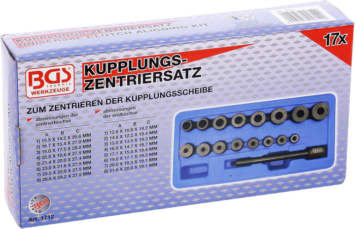 BGS 1712 | Kupplungs-Zentrierwerkzeug-Satz | 17-tlg. Single, Single