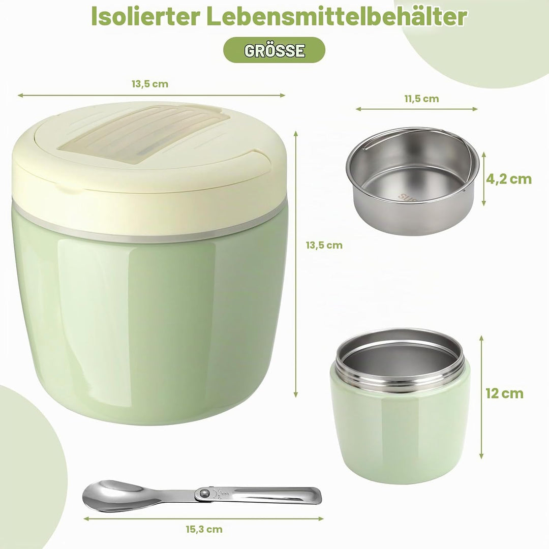 AiQInu Thermobehälter für Essen 1200ml, Warmhaltebehälter mit Vakuumisolation, Thermo Lunchbox, Ther