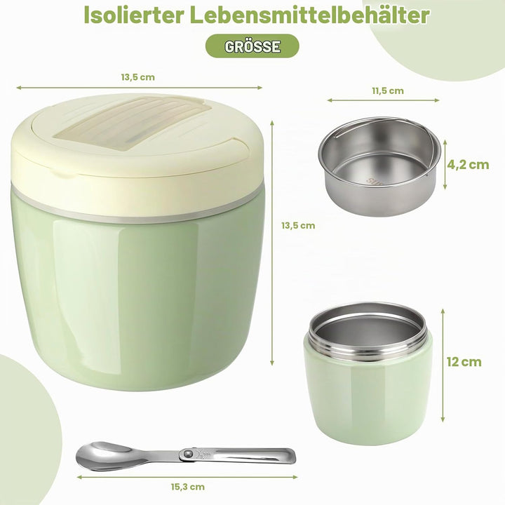 AiQInu Thermobehälter für Essen 1200ml, Warmhaltebehälter mit Vakuumisolation, Thermo Lunchbox, Ther