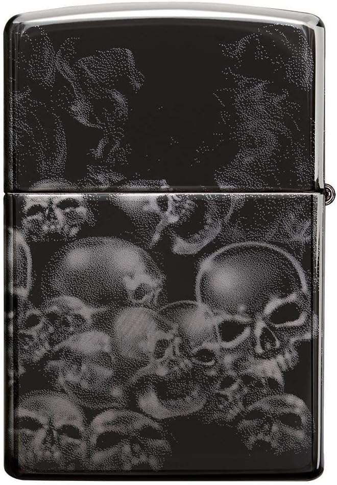 Zippo 49192 Unisex-Erwachsene Sons of Anarchy Skulls Pocket Classic Lighter, Black Ice 360 Design, E