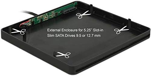 Delock 42604 Externes Gehäuse für 5.25″ Slot-in Slim SATA Laufwerke 9,5 / 12,7 mm zu USB Typ-A Steck