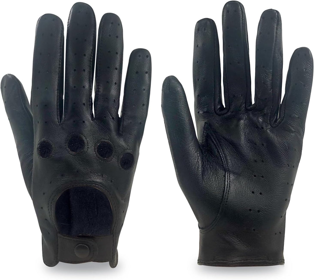 ZLUXURQ Damen Retro Weiche nd Dünne Ausgezeichnete Lammfell Leder Qualität Touchscreen Fahrhandschuh