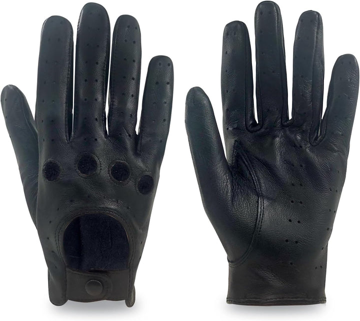 Damen Retro Weiche nd Dünne Ausgezeichnete Lammfell Leder Qualität Touchscreen Fahrhandschuhe Large(