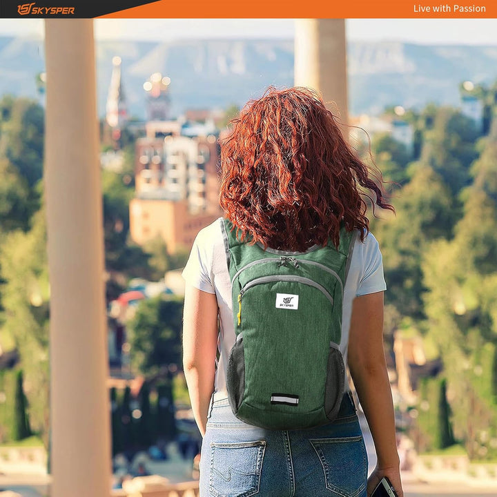 SKYSPER Faltbarer Rucksack 10L Klein Ultraleicht Tagesrucksäcke Wanderrucksack Reisenrucksack Trekki