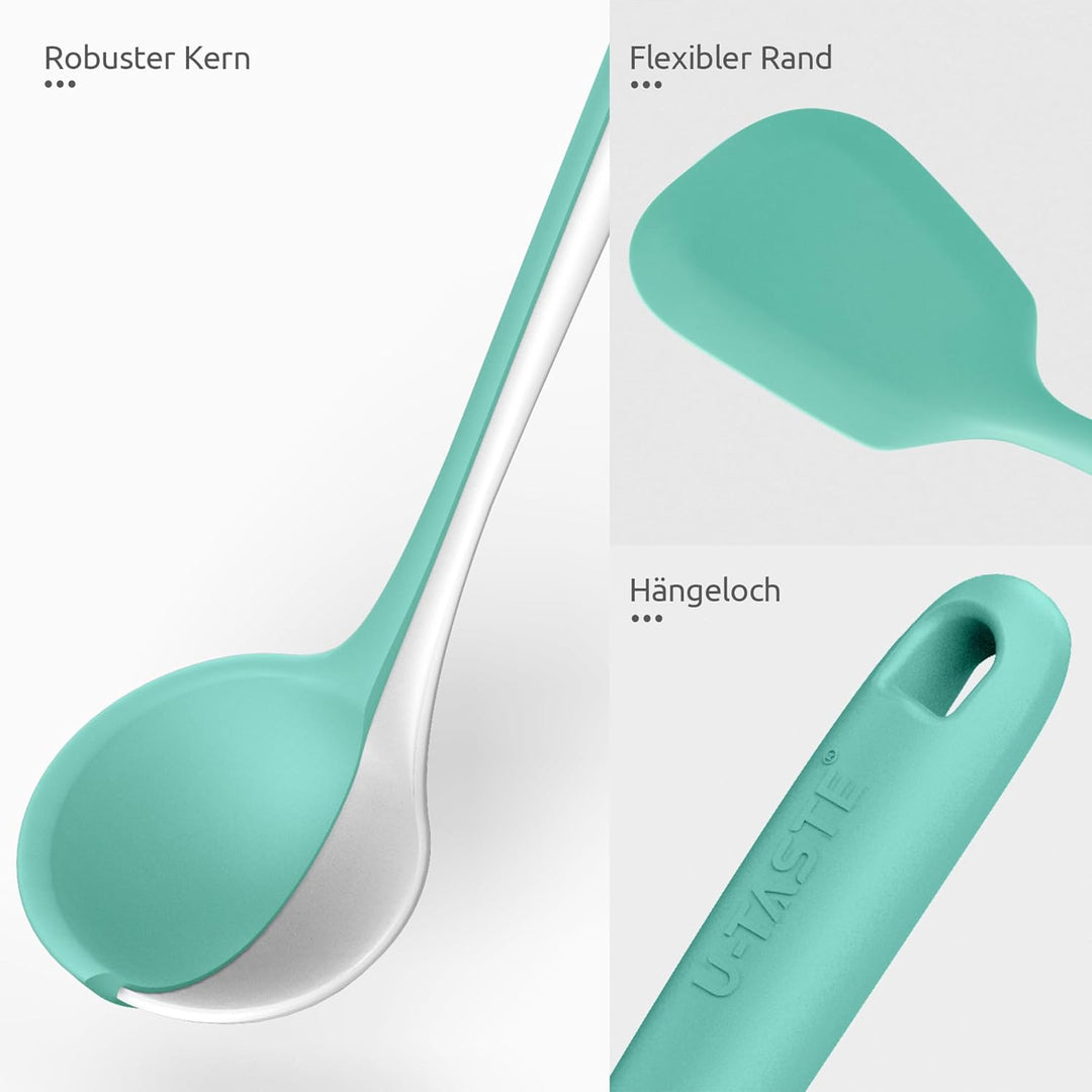 U-Taste Extra lange Küchenutensilien aus Silikon, 5 Stück, 230 °C hitzebeständig BPA-freier Kochuten