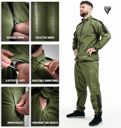 RDX Schwitzanzug Zum Abnehmen, Saunaanzug REACH OEKO TEX 100 ZERTIFIZIERT, Sauna Suit Fitnessanzug S