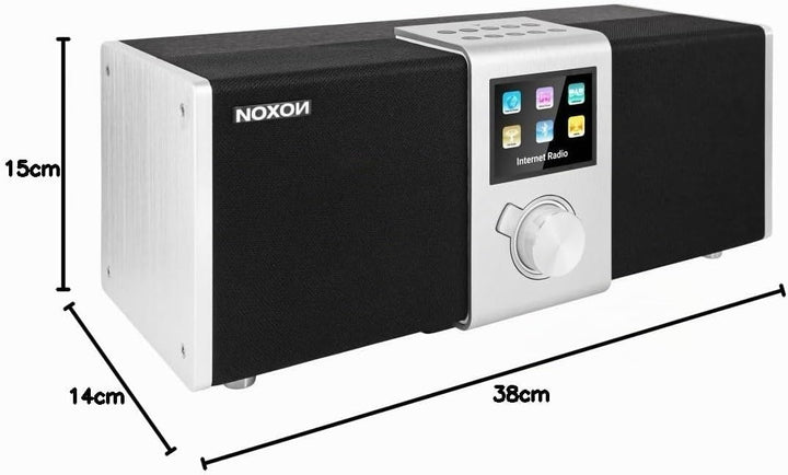 NOXON Nova II Internet-/DAB+ Radio mit Spotify, 50W schwarz/silber Schwarz / Silber NOXON Nova II, S
