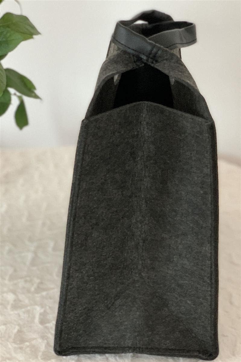 LaFiore24 Filztasche Einkaufstasche Damen Shopper Henkeltasche, Dunkelgrau
