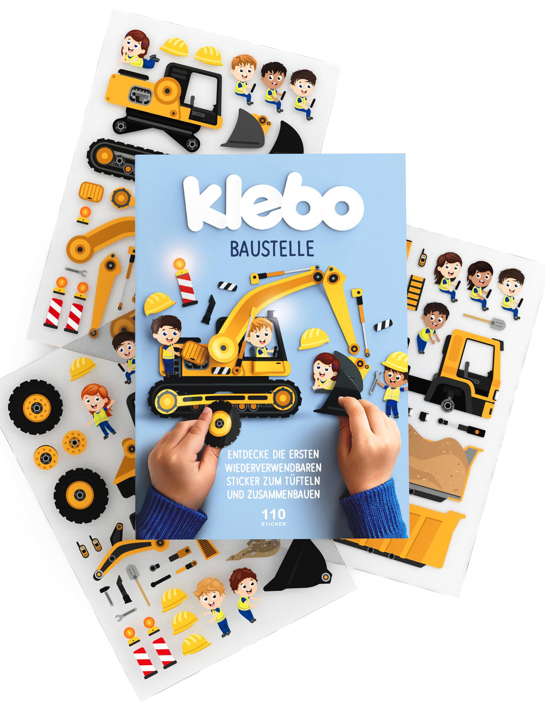Baustelle - Das erste Stickerbuch für Kinder zum Tüfteln, Bauen & Kombinieren - Wiederverwendbares S