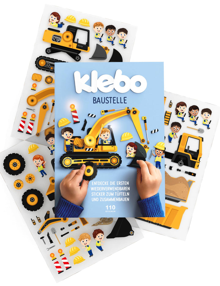 Baustelle - Das erste Stickerbuch für Kinder zum Tüfteln, Bauen & Kombinieren - Wiederverwendbares S