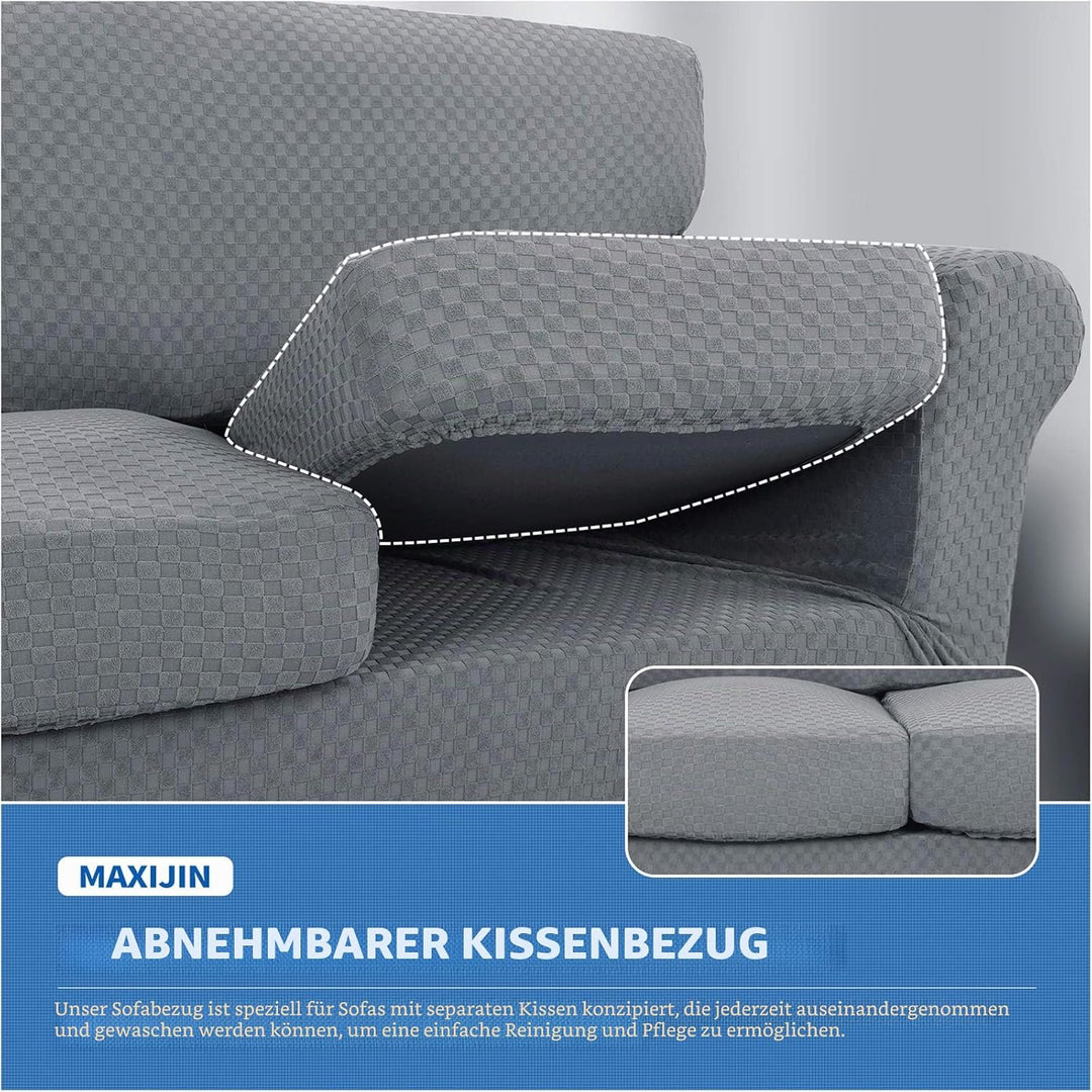MAXIJIN Stretch Sesselbezug Sofabezug mit Separatem 1 Kissenbezügen Couchbezug Sessel für Wohnzimmer