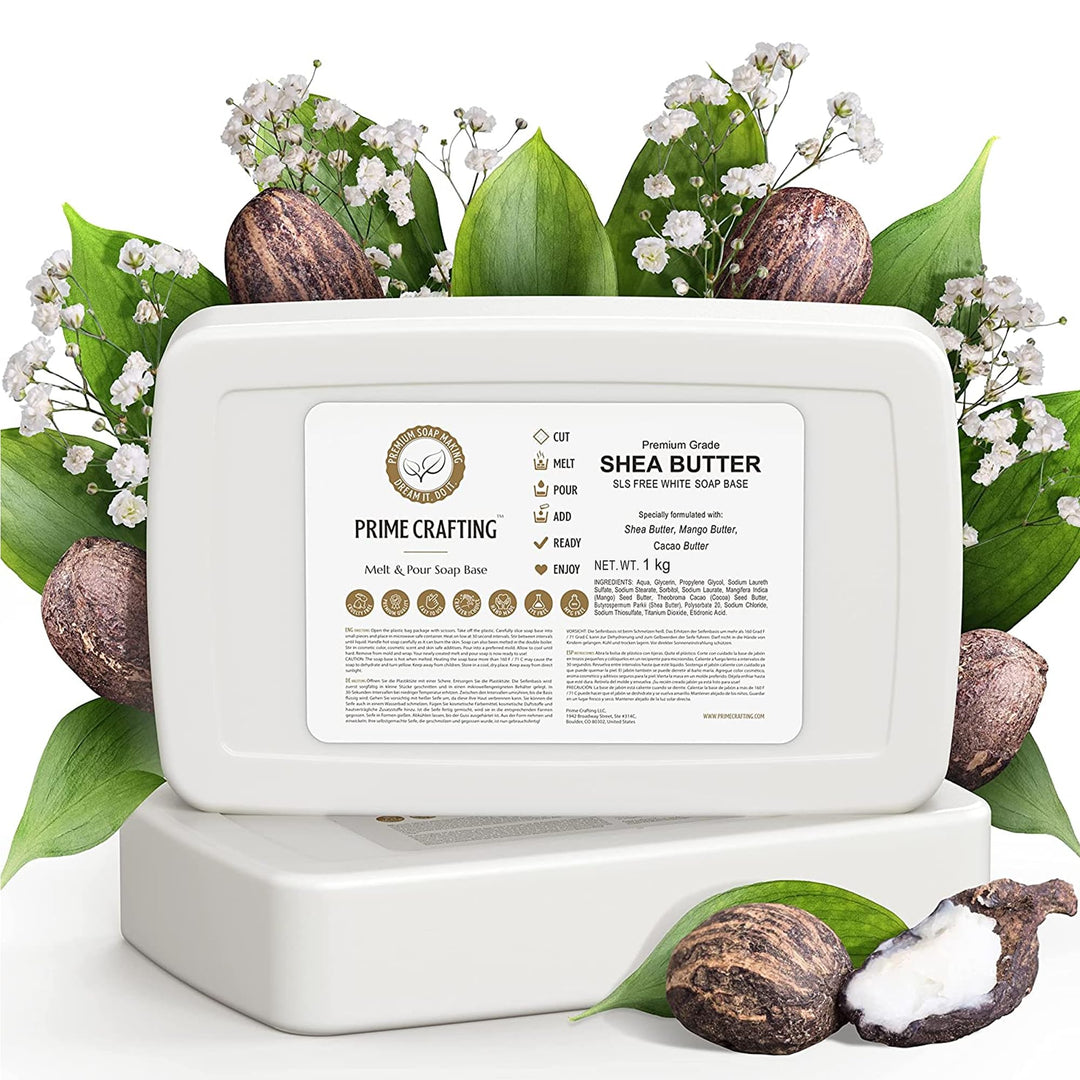 1kg BIO Sheabutter Seifenbasis zur Seifenherstellung - SLS &amp; SLES Frei - Glycerinseife Rohseife zum