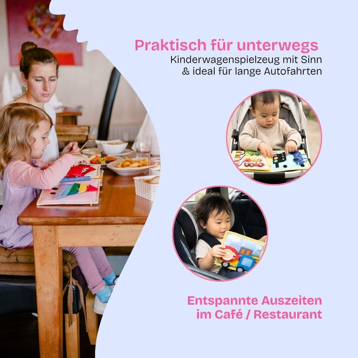 Jolly Designs Mini Quiet Book Mein erster Bagger – Montessori Spielzeug ab 18 Monaten – Busy Book &