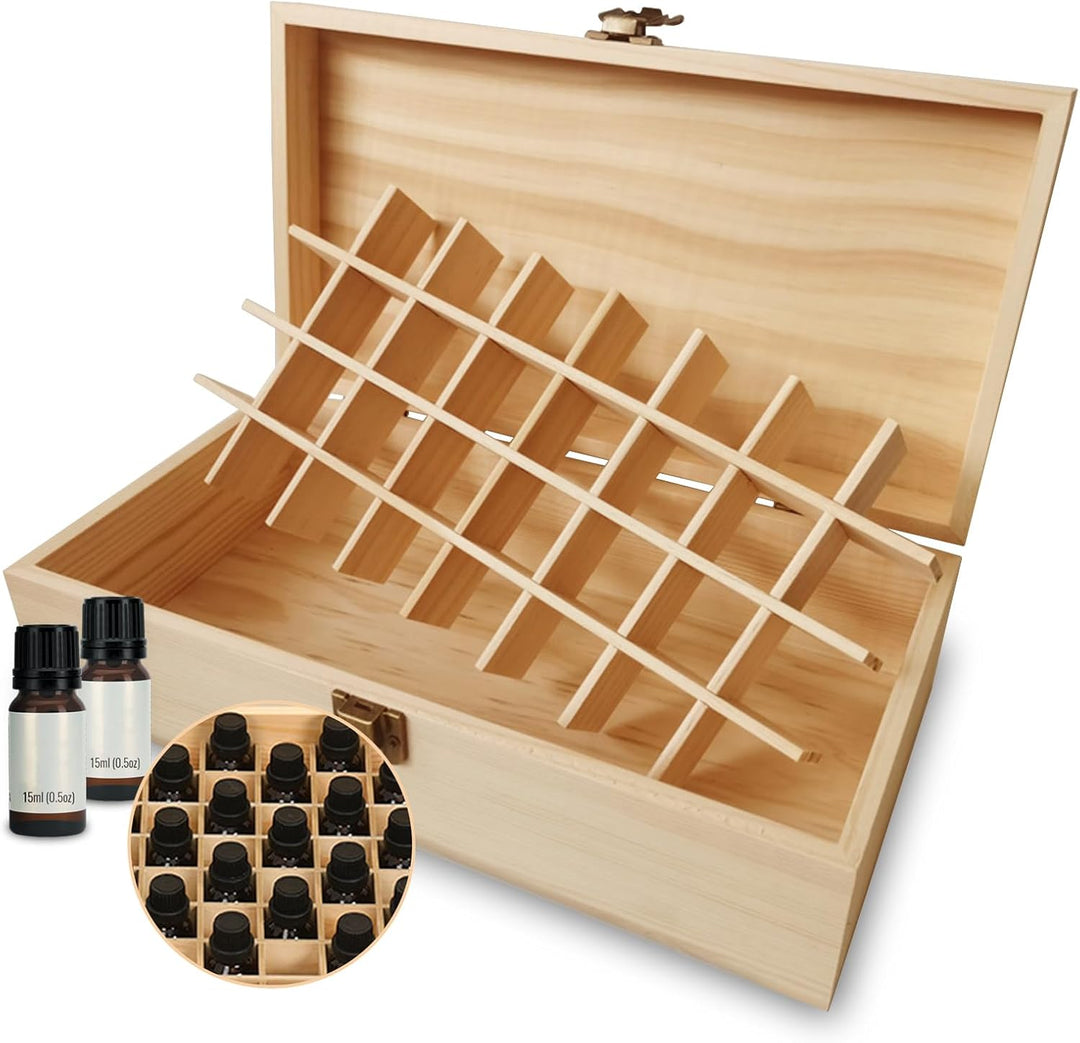 RoseFlower 32 Löcher Ätherisches Öl Aufbewahrungsbox Duftöle Display Ständer Behälter, Essential Oil