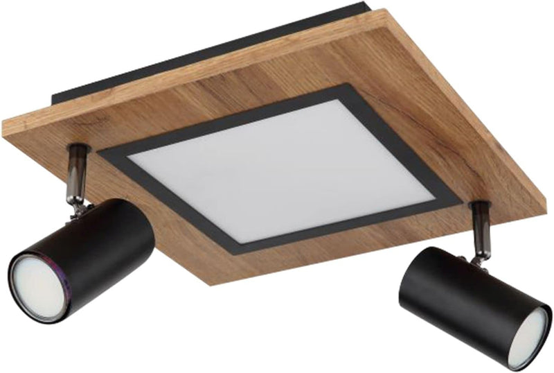 bmf-versand® Deckenleuchte für Wohnzimmer - Deckenlampe 2-flammig mit LED-Panel und Memory Funktion