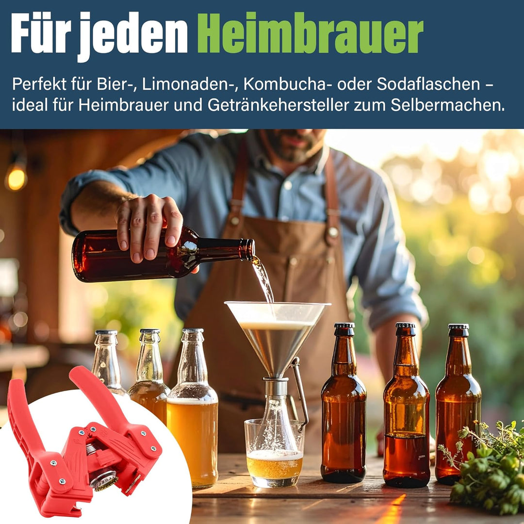 Flaschenverschluss inklusive 120 KOSTENLOSEN Verschlüssen für selbstgebrautes Bier oder Limonadenfla