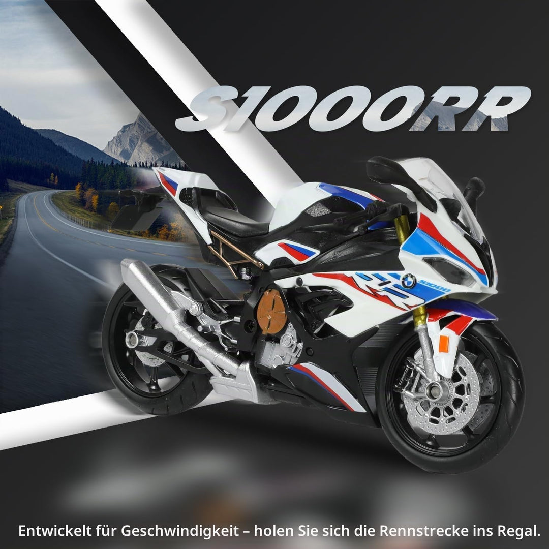 Motorradspielzeug Kompatibel mit BMW S1000RR 1:12 Mini Motorrad Modell aus Druckguss - Geschenk für