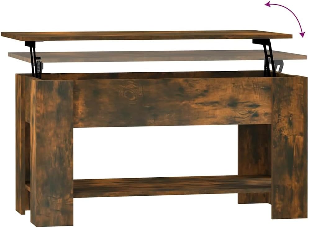 vidaXL Couchtisch Höhenverstellbar Kaffeetisch Wohnzimmertisch Beistelltisch Sofatisch mit Stauraum