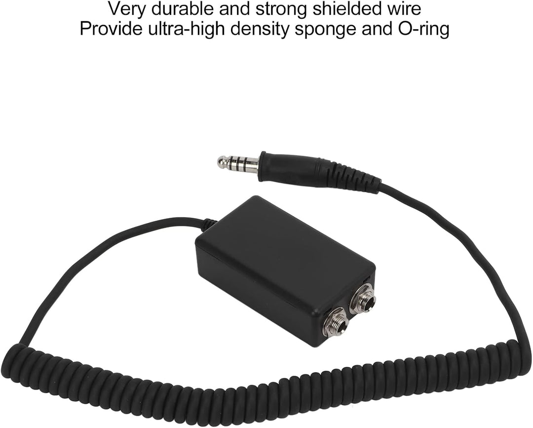 Aviation Headset Adapter, Helikopter Headset auf GA Adapter Universal Schwarz Durable für Avcomm für