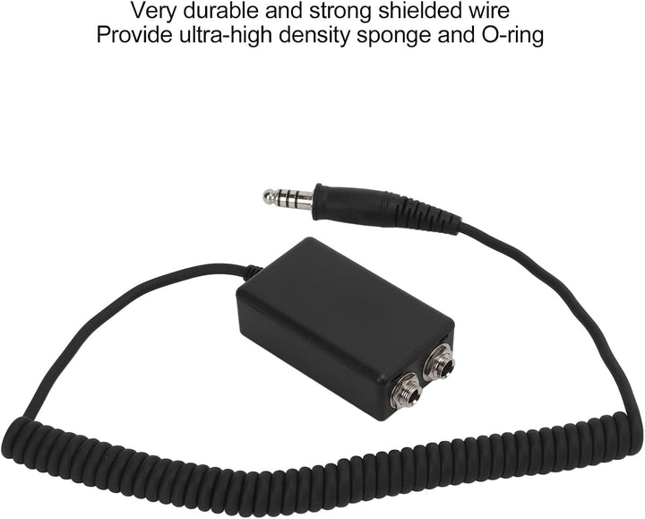Aviation Headset Adapter, Helikopter Headset auf GA Adapter Universal Schwarz Durable für Avcomm für