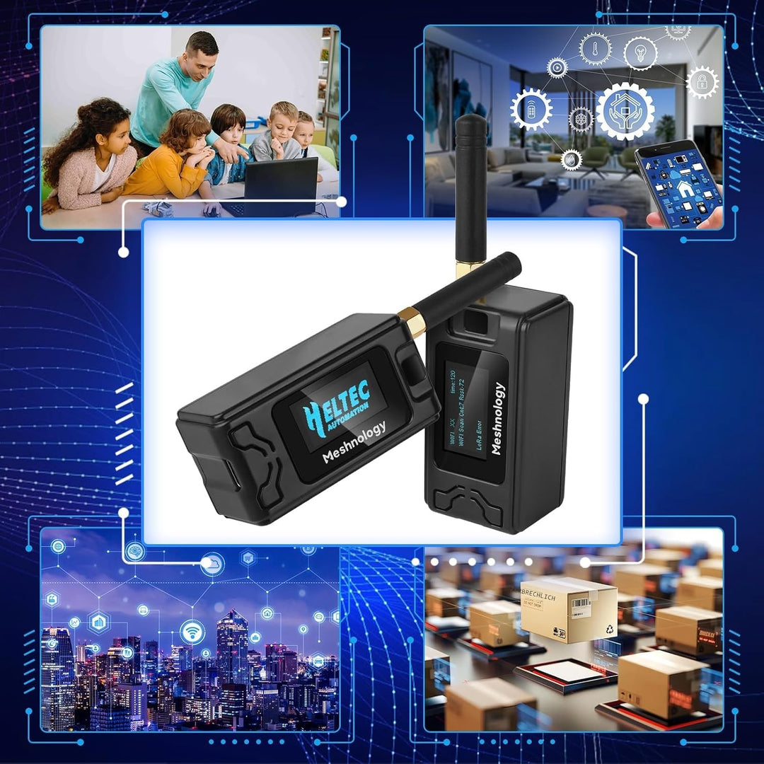 2 Pack ESP32 LoRa V3 Entwicklungsplatine + 1100 mAh Akku + Schutzhülle Set – mit 868 MHz Antenne und