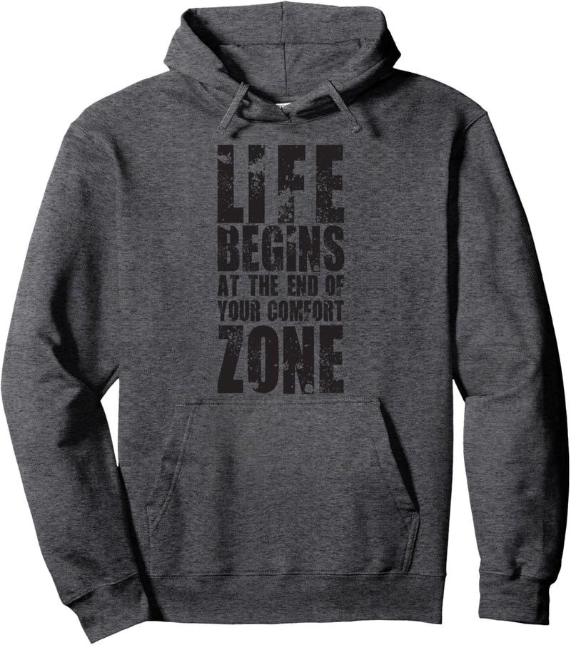 Das Leben beginnt am Ende Ihrer Komfortzone | Geschenkmotivation Pullover Hoodie