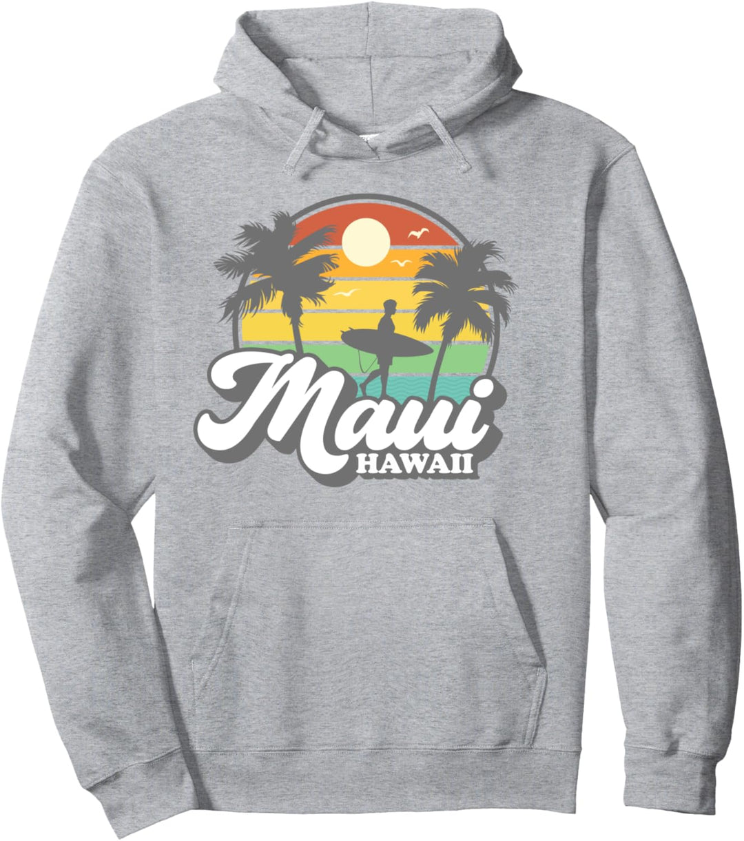 Maui Hawaii Hawaii Beach Surfen Retro 70er 80er Vintage Pullover Hoodie