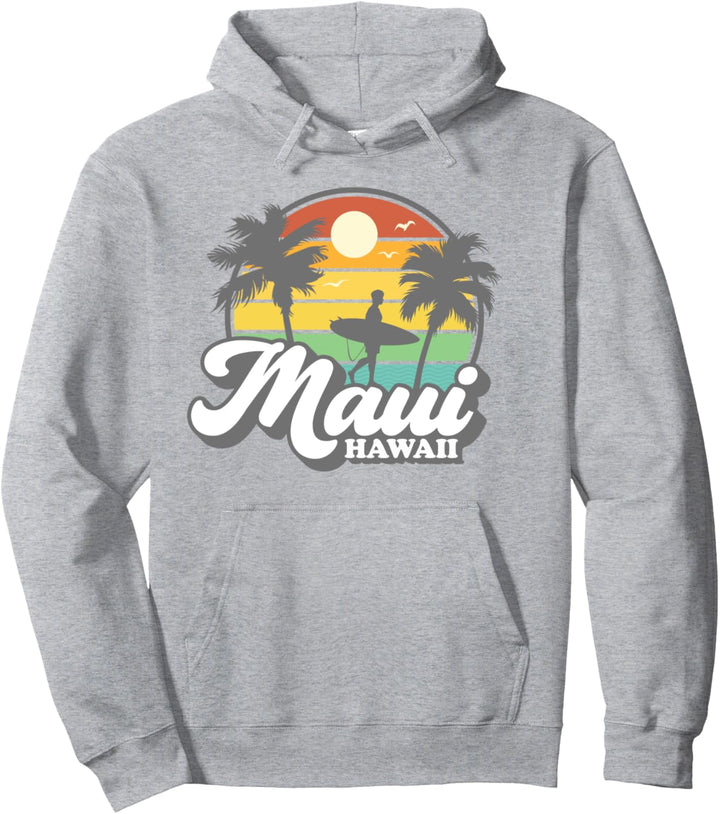 Maui Hawaii Hawaii Beach Surfen Retro 70er 80er Vintage Pullover Hoodie