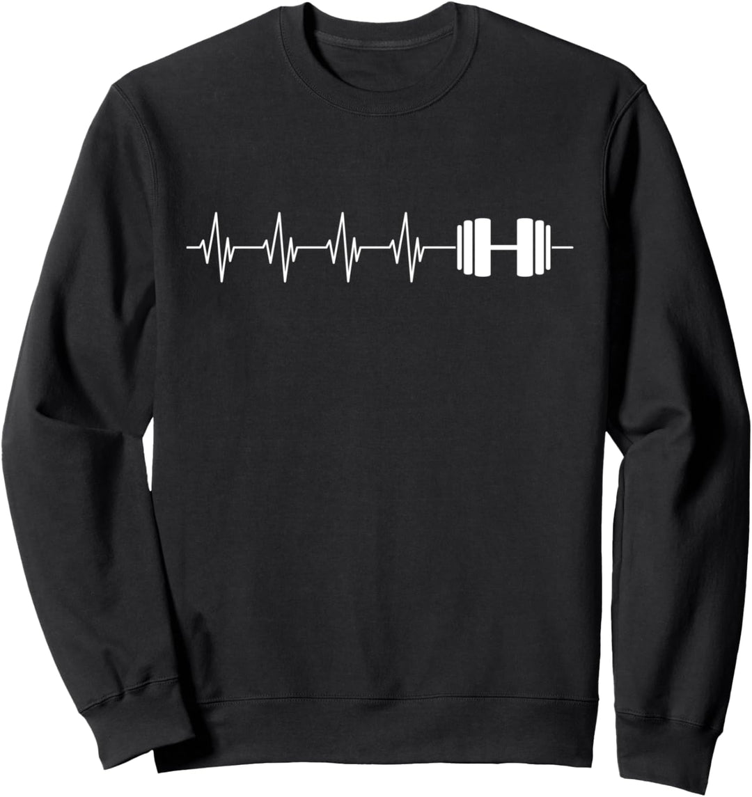 Herzschlag Herzlinie Herzfrequenz Gewichtsheber Gym Sweatshirt