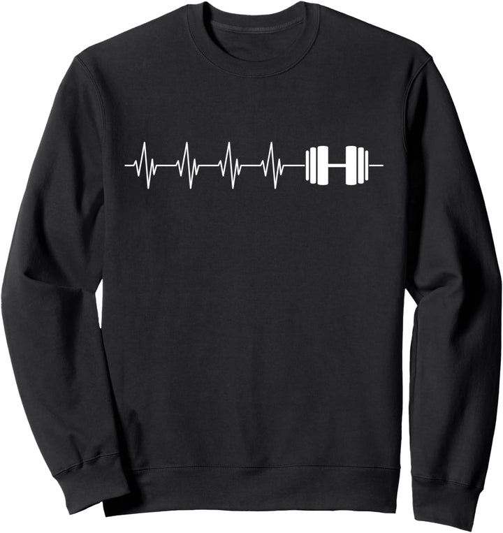 Herzschlag Herzlinie Herzfrequenz Gewichtsheber Gym Sweatshirt