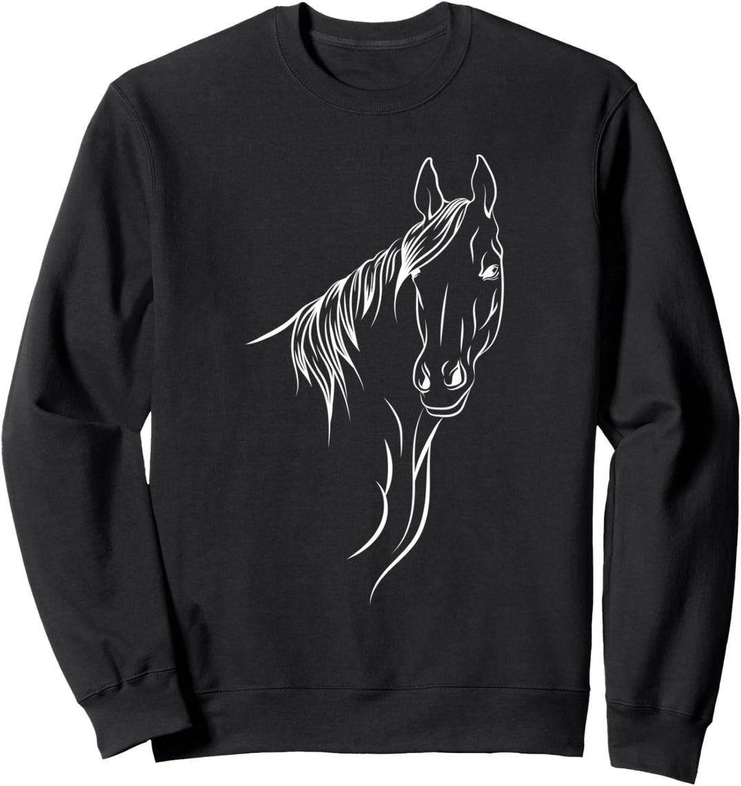 Pferde reiten Mädchen Pferdekopf Pferdemähne Reiter Sweatshirt