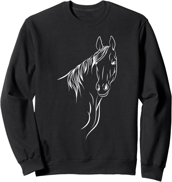 Pferde reiten Mädchen Pferdekopf Pferdemähne Reiter Sweatshirt