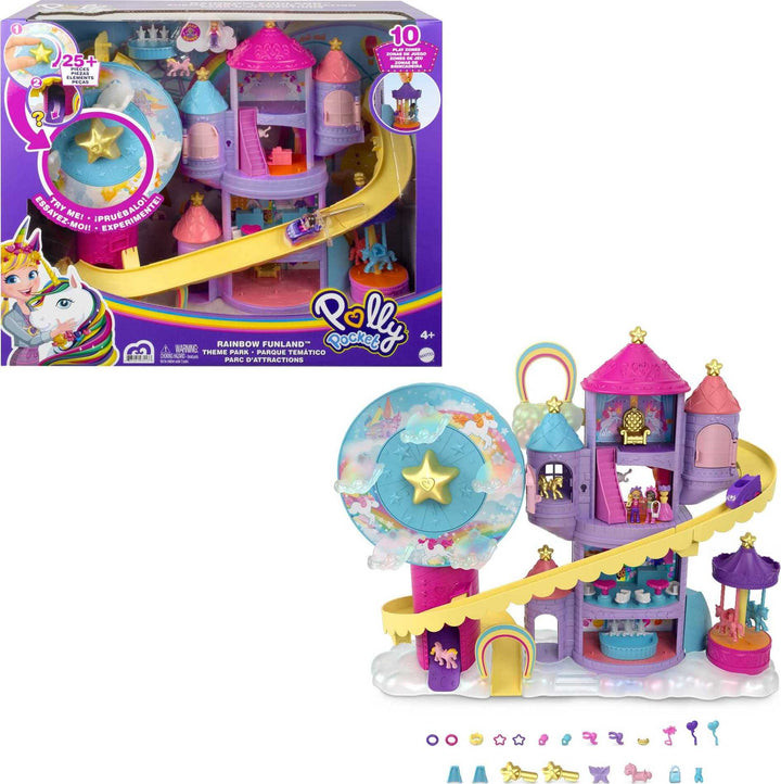 Polly Pocket Pollyville Regenbogen-Einhornspass Freizeitpark