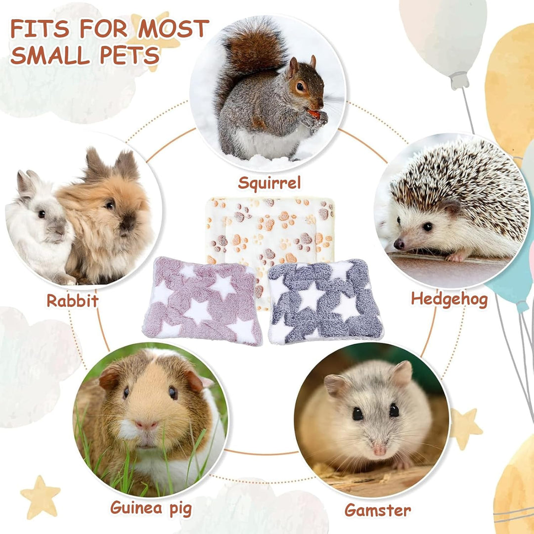 3 Stück Kleintier Plüschbett Warme Flauschige Plüschbett Meerschweinchen Zubehoer ETT für Kleine Tie