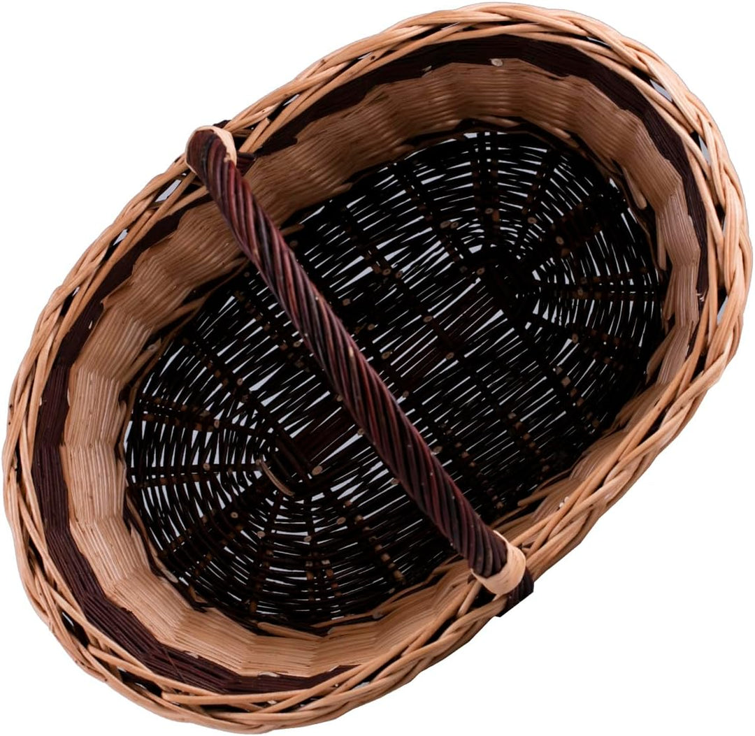 Grosser Vollweidener Kaminkorb/Gartenkorb, Kaminkorb aus ungeschälter Weide, Weidenkorb für Kaminhol