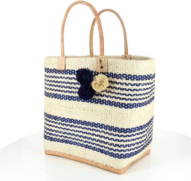 bunte Korbtasche aus Sisal Strandtasche Shopper Korb Einkaufskorb (MARSEILLE), Marseille