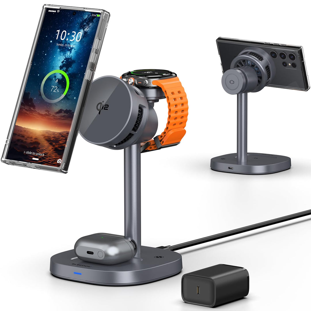 Qi2 Mag Safe Ladestation für Samsung Galaxy S26 Ultra/S25/Z Fold 7, Qi2 Zertifizierte Telefon-Kühlun