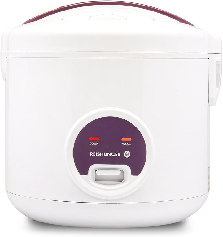 REISHUNGER Reiskocher & Dampfgarer mit Keramikbeschichtung, Weiss, 1,8L - bis zu 10 Portionen - Schn