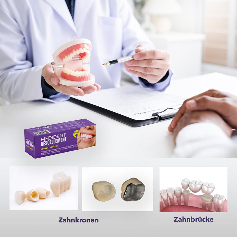 ZAHNZEMENT MEDIDENT RESCELLEMENT PLUS © FÜR DAS WIEDEREINSETZEN VON KRONEN ODER BRÜCKEN – Mit verstä