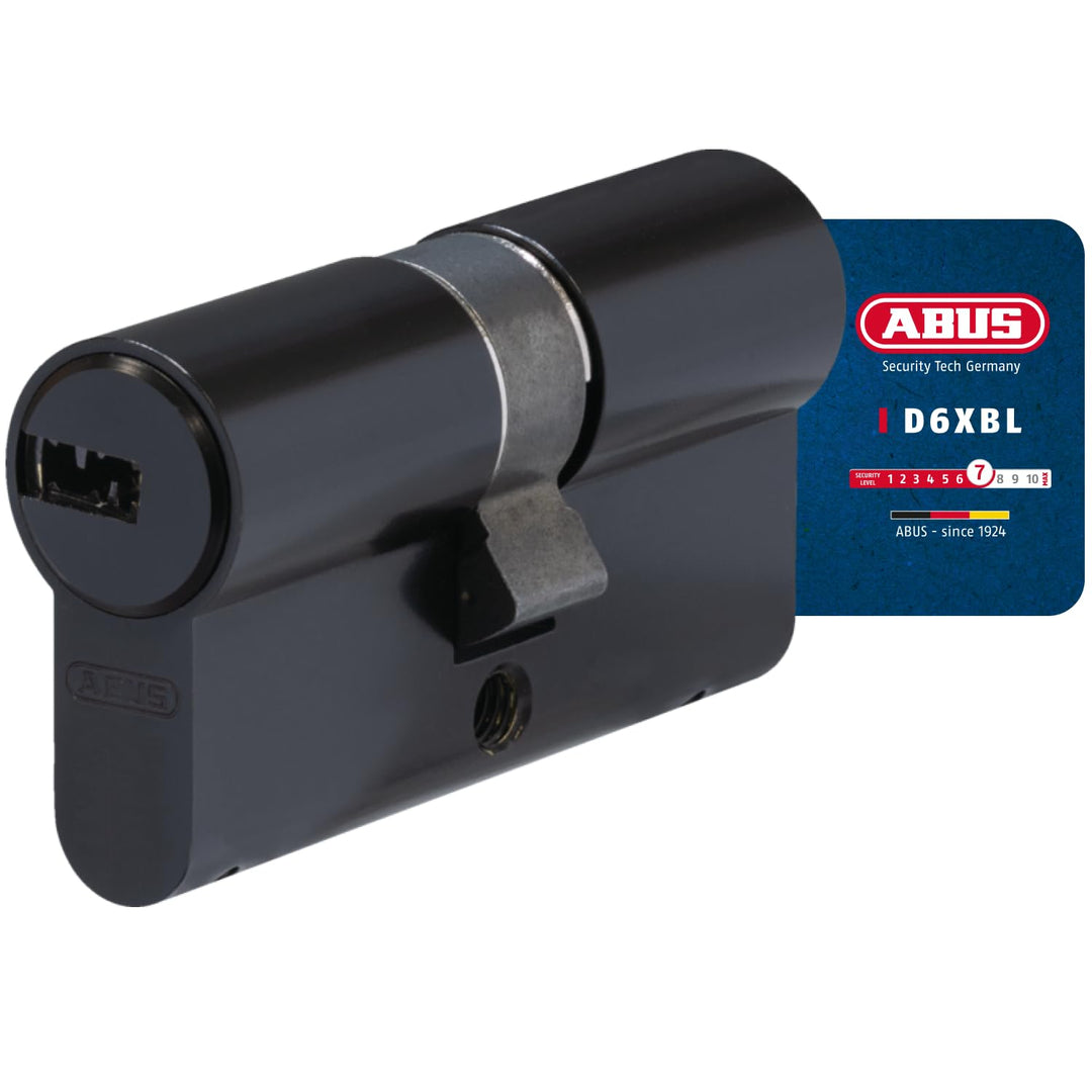 ABUS Profil-Zylinder D6XBL 30/30 mit Codekarte und 5 Schlüsseln - 96801 - schwarz Schwarz 30/30, Sch