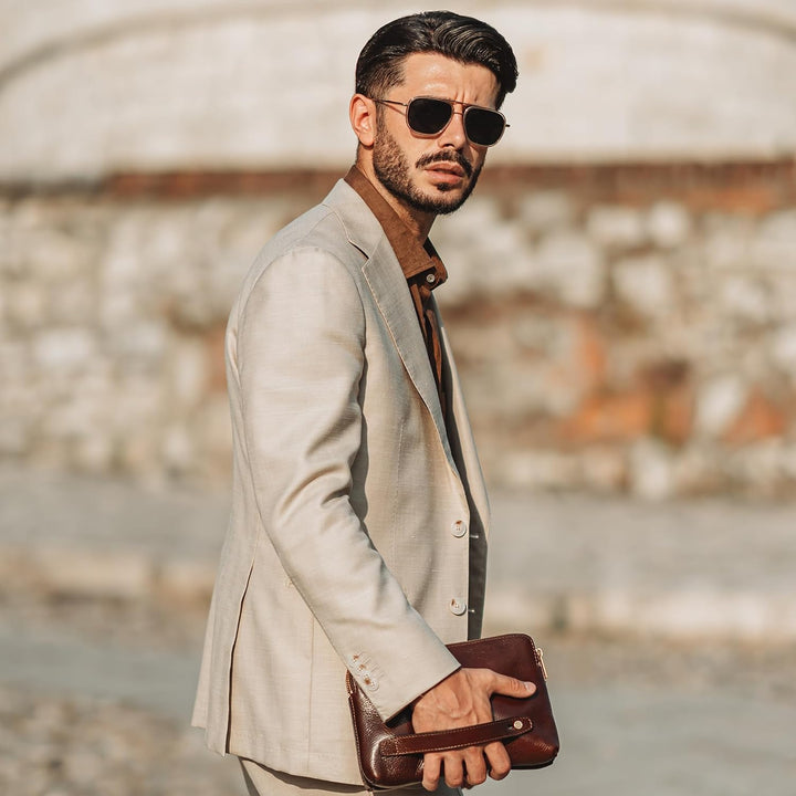 Time Resistance Leder Clutch für Herren – Organizer Tasche für Herren – Handgelenktasche – Aktentasc