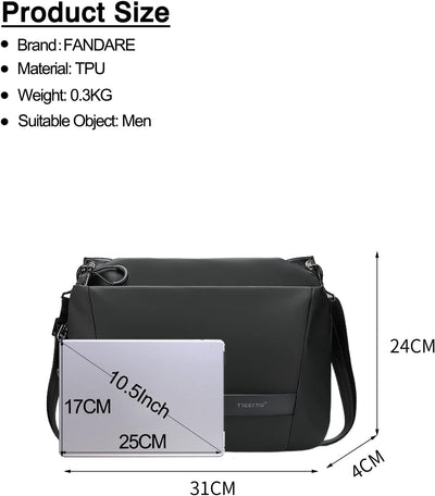 FANDARE Umhängetasche Herren Arbeitstasche Erweiterbar Messenger Bag Schultertasche Herrentasche Kur