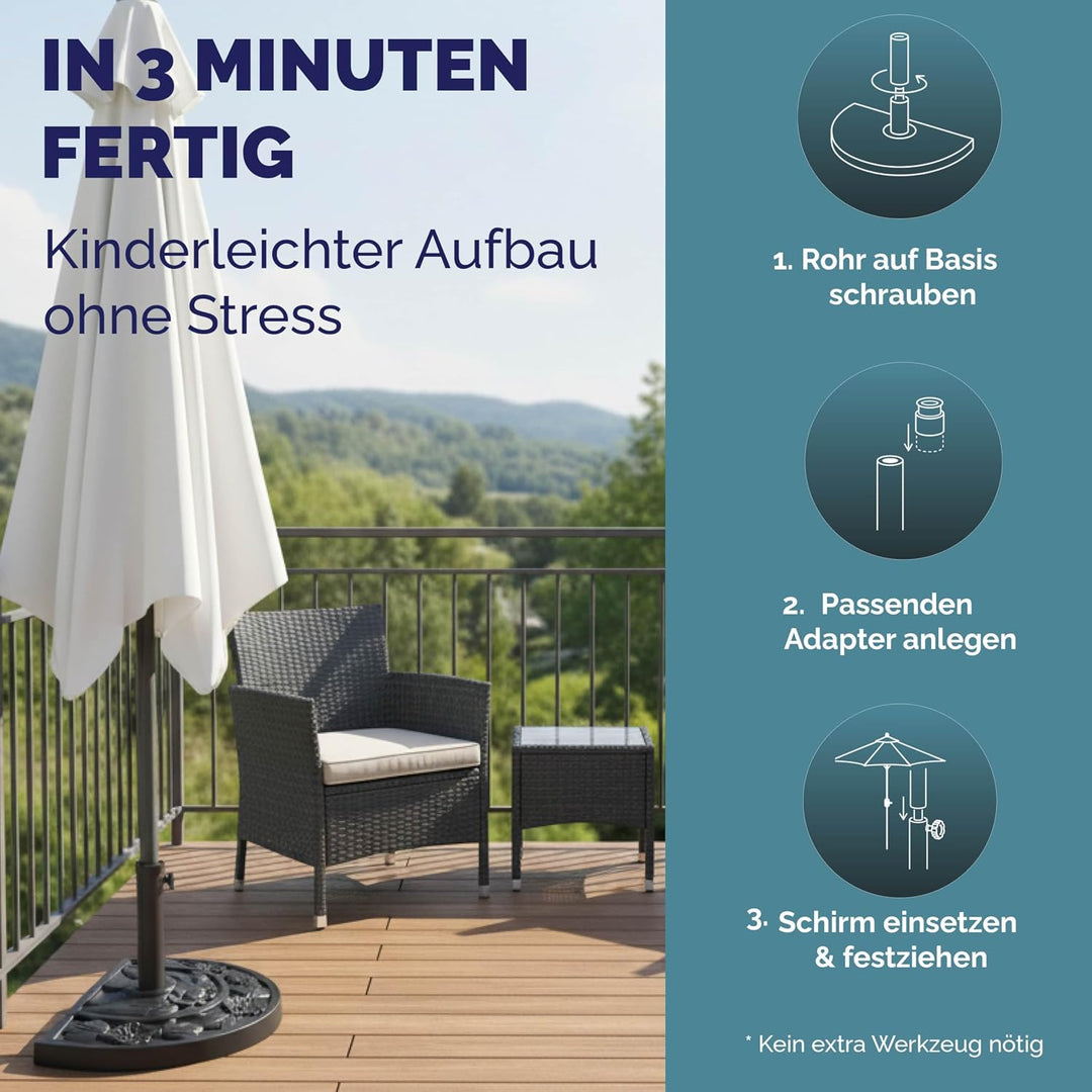 Deuba Sonnenschirmständer Halbrund Balkon