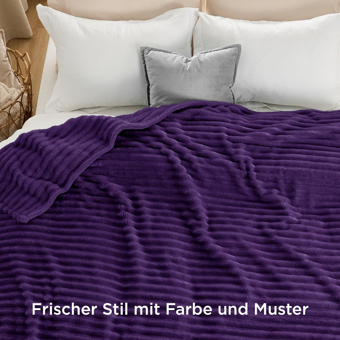 BEDSURE kuscheldecke 220x240 für Zimmer Deko - Tagesdecke, Wolldecke & Fleecedecke, Sofadecke, Weich