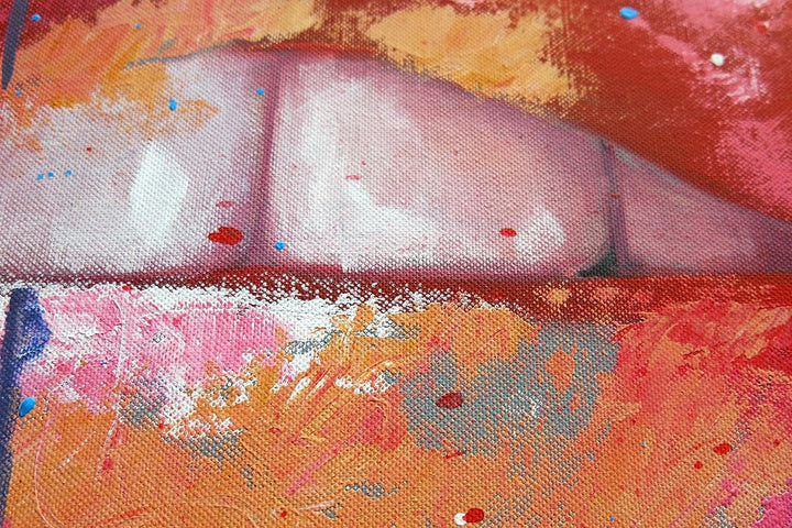 Monica Mirafiori I 100% HANDGEMALT I Gemälde Mund 120x80cm | Gemälde Handgemalt | Acrylgemälde | Seh